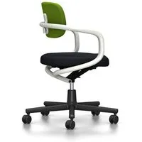 vitra chaise de bureau allstar avec accoudoirs blancs (vert pré/forêt - polyamide, tissu hopsak)