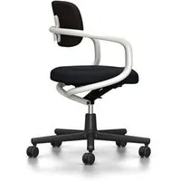 vitra chaise de bureau allstar avec accoudoirs blancs (noir/marron marais - polyamide, tissu hopsak)