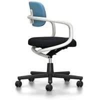 vitra chaise de bureau allstar avec accoudoirs blancs (bleu/ivoire - polyamide, tissu hopsak)