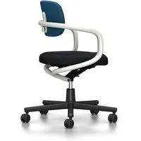 vitra chaise de bureau allstar avec accoudoirs blancs (bleu/marron marais - polyamide, tissu hopsak)