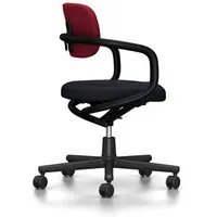 vitra chaise de bureau allstar avec accoudoirs noirs (rouge/marron marais - polyamide, tissu hopsak)