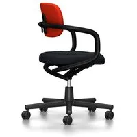 vitra chaise de bureau allstar avec accoudoirs noirs (corail/rouge coquelicot - polyamide, tissu hopsak)