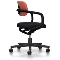 vitra chaise de bureau allstar avec accoudoirs noirs (rouge coquelicot/ivoire - polyamide, tissu hopsak)