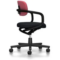 vitra chaise de bureau allstar avec accoudoirs noirs (rose/rouge coquelicot - polyamide, tissu hopsak)