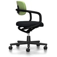 vitra chaise de bureau allstar avec accoudoirs noirs (vert pré/ivoire - polyamide, tissu hopsak)