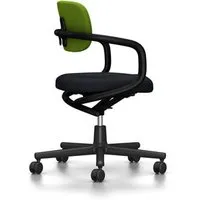 vitra chaise de bureau allstar avec accoudoirs noirs (vert pré/forêt - polyamide, tissu hopsak)