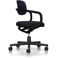vitra chaise de bureau allstar avec accoudoirs noirs (bleu foncé/marron marais - polyamide, tissu hopsak)