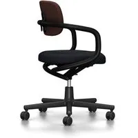 vitra chaise de bureau allstar avec accoudoirs noirs (marron/marron marais - polyamide, tissu hopsak)