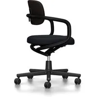 vitra chaise de bureau allstar avec accoudoirs noirs (noir/marron marais - polyamide, tissu hopsak)