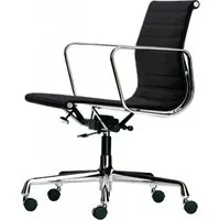 vitra chaise de bureau avec dossier mi-haut aluminium chair ea 117 (gris foncé - hopsak et aluminium chromé)