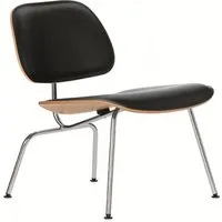 vitra chaise longue plywood lcm leather (naturel / chocolat / chromé - frêne multi-couche / cuir / acier)