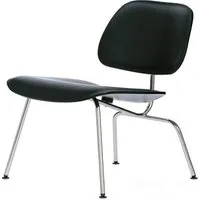 vitra chaise longue plywood lcm leather (noir / noire / chromé - frêne multi-couche / cuir / acier)