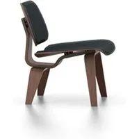 vitra chaise longue plywood lcw leather (noir / noire - noyer pigmenté / cuir)