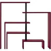 zanotta meuble à étagères pivotantes joy (5 étagères bordeaux - medium density fiberboard)