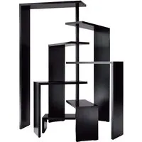 zanotta meuble à étagères pivotantes joy (7 étagères noires - medium density fiberboard)