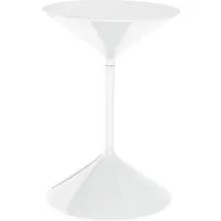 zanotta table basse tempo (h 36 cm blanc - poliuretano et acier)