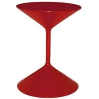 zanotta table basse tempo (h 36 cm rouge - poliuretano et acier)