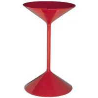 zanotta table basse tempo (h 50 cm rouge - poliuretano et acier)