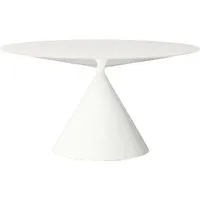 desalto table ronde clay (ø 120 cm / blanc brillant - base en polyuréthane / plateau en cristal trempé avec revêtement)