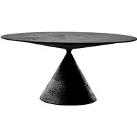 desalto table ronde clay (ø 120 cm / pierre lavique - base en polyuréthane / plateau mdf avec revêtement)