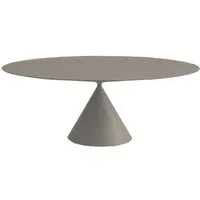 desalto table ronde clay (ø 180 cm / ciment gris - base en polyuréthane / plateau mdf avec revêtement)