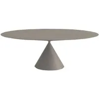 desalto table ronde clay (ø 200 cm / ciment gris - base en polyuréthane / plateau mdf avec revêtement)