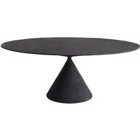 desalto table ronde clay (ø 180 cm / ciment noir - base en polyuréthane / plateau mdf avec revêtement)