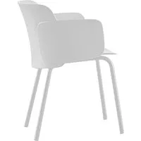 desalto set de 4 fauteuils paper 547 (blanc - polypropylène et acier)