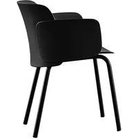 desalto set de 4 fauteuils paper 547 (noir - polypropylène et acier)