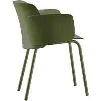 desalto set de 4 fauteuils paper 547 (vert moss - polypropylène et acier)