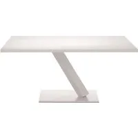 desalto table carré element 148 x 148 cm (laccato blanc opaco - base en acier / plateau en métal)