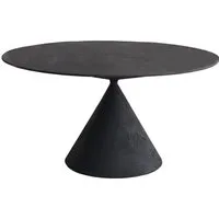 desalto table oval clay (110x160 cm / béton noir - base en polyuréthane / plateau mdf avec revêtement)