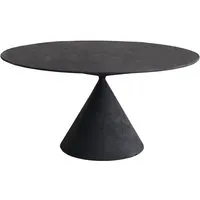 desalto table oval clay (120x180 cm / béton noir - base en polyuréthane / plateau mdf avec revêtement)