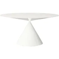 desalto table oval clay (120x180 cm / blanc brillant - base en polyuréthane / plateau en cristal trempé avec revêtement)