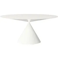 desalto table oval clay (120x200 cm / blanc brillant - base en polyuréthane / plateau en cristal trempé avec revêtement)