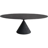 desalto table oval clay (120x218 cm / béton noir - base en polyuréthane / plateau mdf avec revêtement)