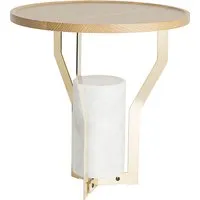 covo table basse melanges (ø 47 x h 49 cm - bois, marbre et métal)