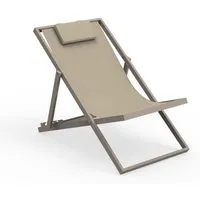 talenti transat bain de soleil chaise longue d'extérieur touch collection piùtrentanove (dove - aluminium verni et tissu)