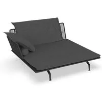 talenti canapé chaise longue droit d'extérieur cruise alu collection icon (graphite / dark grey - tissu et aluminium peint)