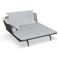 talenti canapé chaise longue droit d'extérieur cruise alu collection icon (graphite / white-cool grey - tissu et aluminium peint)