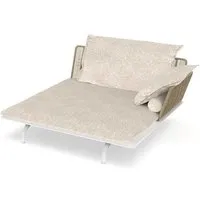 talenti canapé chaise longue gauche d'extérieur cruise alu collection icon (white / sand - tissu et aluminium peint)
