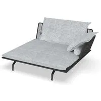 talenti canapé chaise longue gauche d'extérieur cruise alu collection icon (graphite / white-cool grey - tissu et aluminium peint)