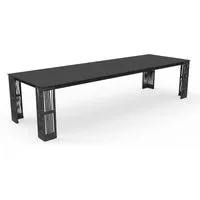 talenti table extensible à rallonge d'extérieur 240-300 cm cliff collection icon (dark grey - aluminium peint et corde synthétique)