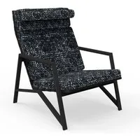 talenti fauteuil lounge d'extérieur cottage collection icon (graphite / black abstract - tissu et aluminium peint)