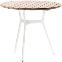 tribù table bistrot ø 80 cm d'extérieur branch (blanc - aluminium et teak)
