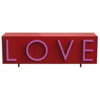 driade buffet love large (rouge rubis / rose fluo - mdf laqué)
