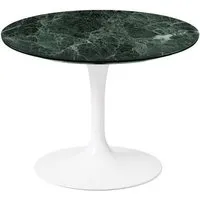 knoll table basse ronde tulip ø 51 cm collection eero saarinen (base blanche / plateau verde alpi satin - marbre et aluminium)