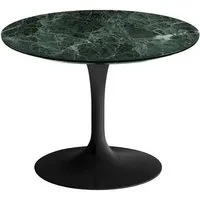 knoll table basse ronde tulip ø 51 cm collection eero saarinen (base noire / plateau verde alpi satin - marbre et aluminium)