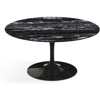 knoll table basse ronde tulip ø 91 cm collection eero saarinen (base noire / plateau portoro silver satin - marbre et aluminium)