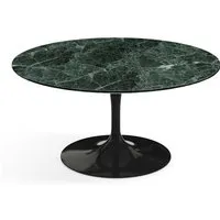 knoll table basse ronde tulip ø 91 cm collection eero saarinen (base noire / plateau verde alpi satin - marbre et aluminium)